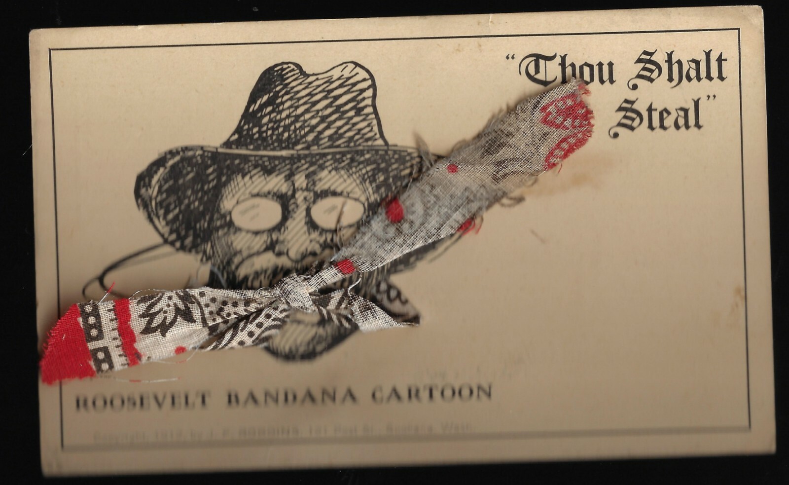 1912 T Roosevelt Bandanna Series Prez Campaign Postcard Bull Moose Progressive