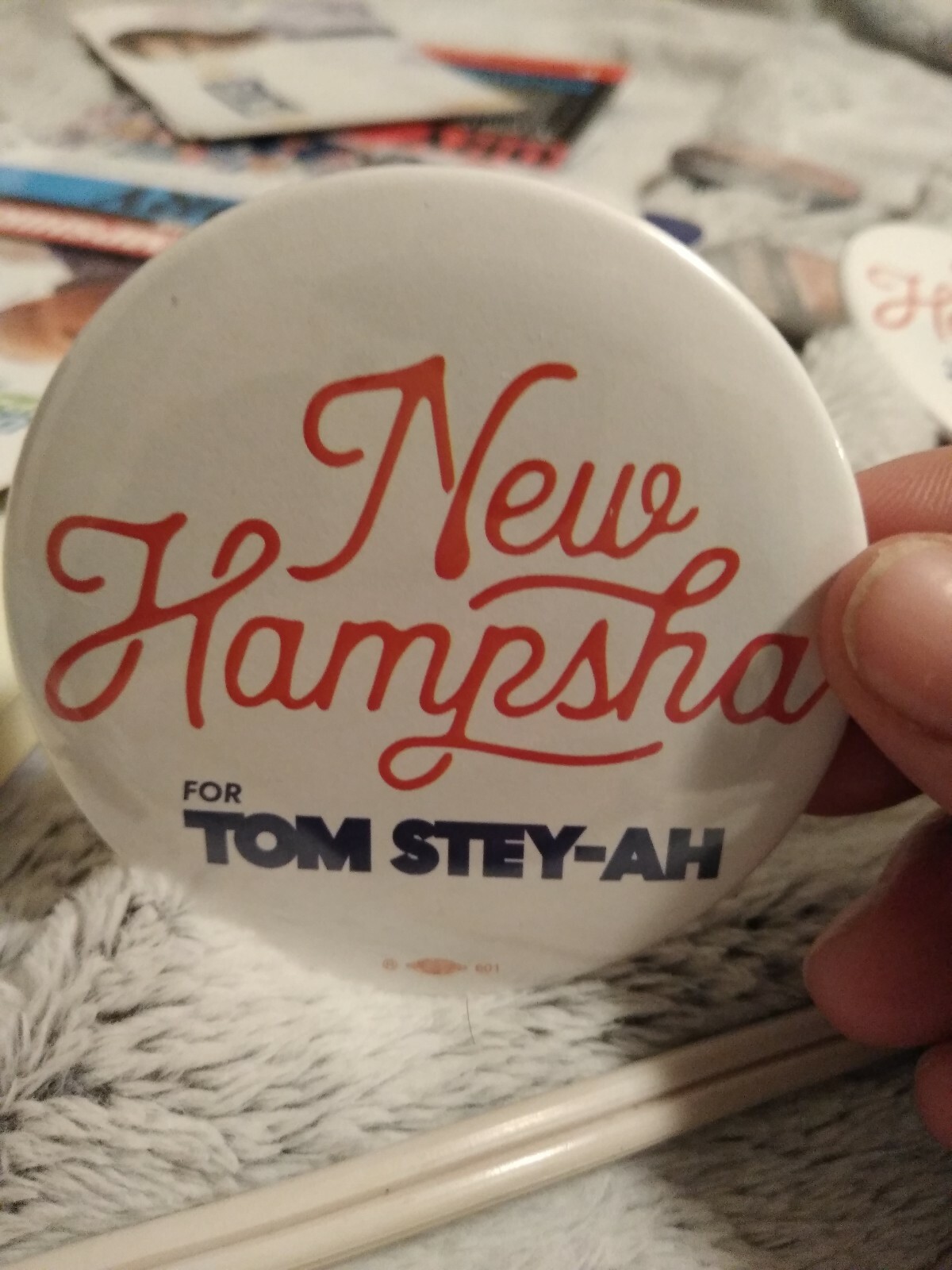 Tom Steyer 2020 Presidental Candidate Official NH Stey-ah New Hampsha Button