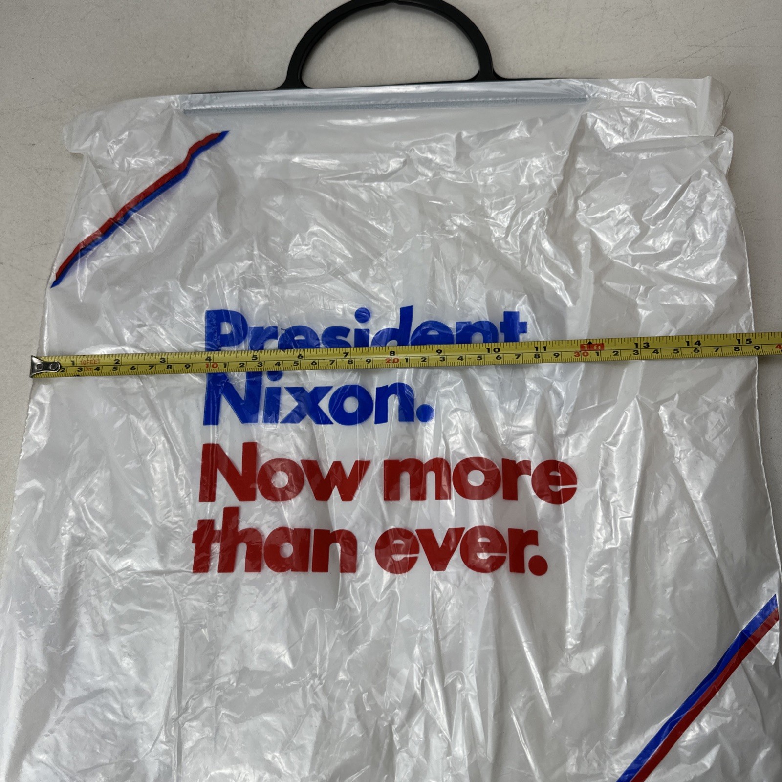 1972 President Nixon Campaign Now More Than Ever Plastic Tote Bag w/ Handle