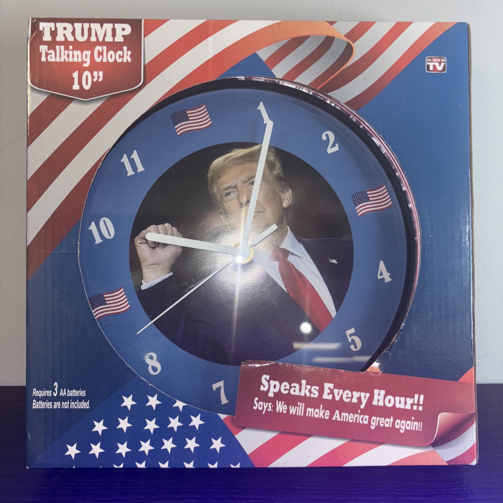 Donald Trump Talking Clock! Let’s Make America Great Again! (Brand New in box)