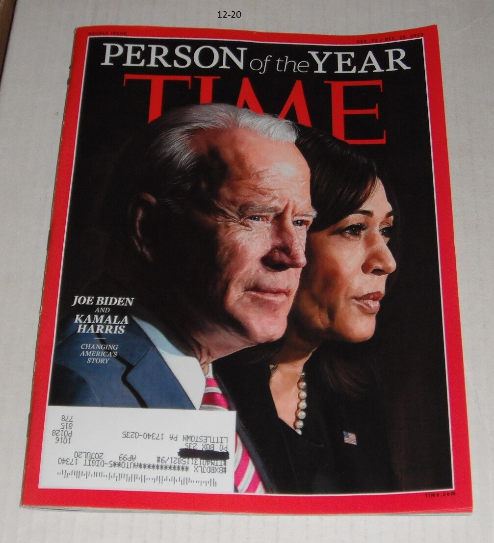 Time Magazine-Person Of The Year–Joe Biden & Kamala Harris December 21-28, 2020