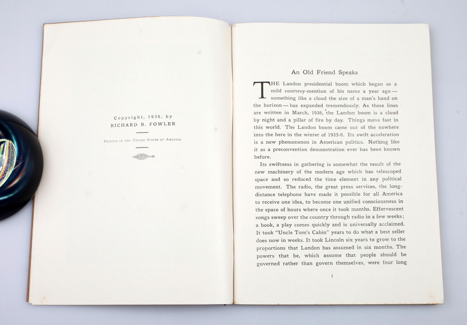 1936 Deeds Not Deficits The Story of Alfred M Landon Presidential Candidate Book