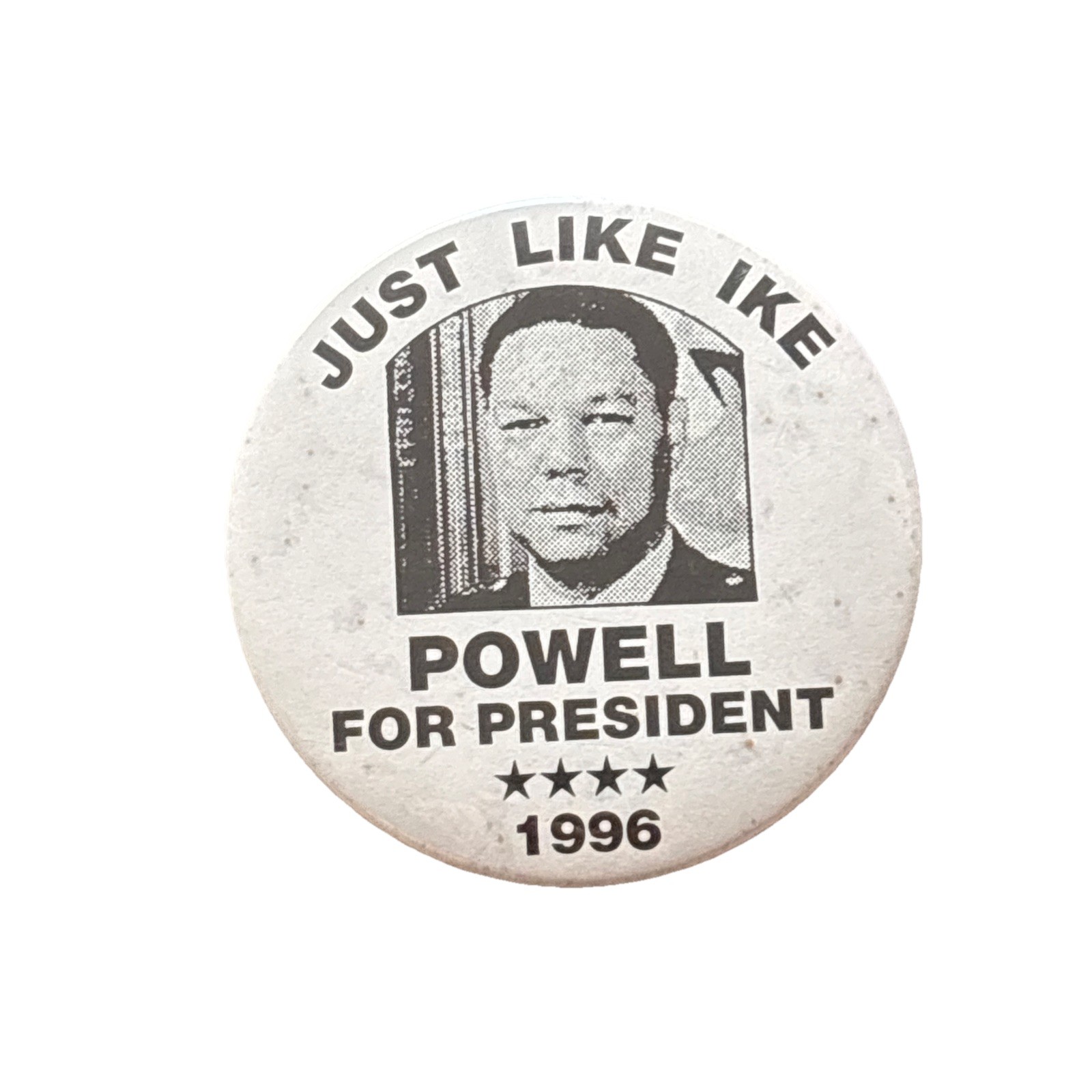 1996 General Colin Powell for President 3″ Button Just Like Ike Pin