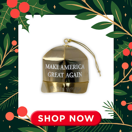 Official Donald Trump Gold Hat Christmas Ornament MAGA Make America Great Again