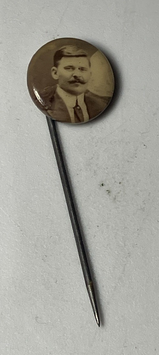 Antique Pin President Political Stickpin Hat Pin Lapel Button Long 1/2” Unknown