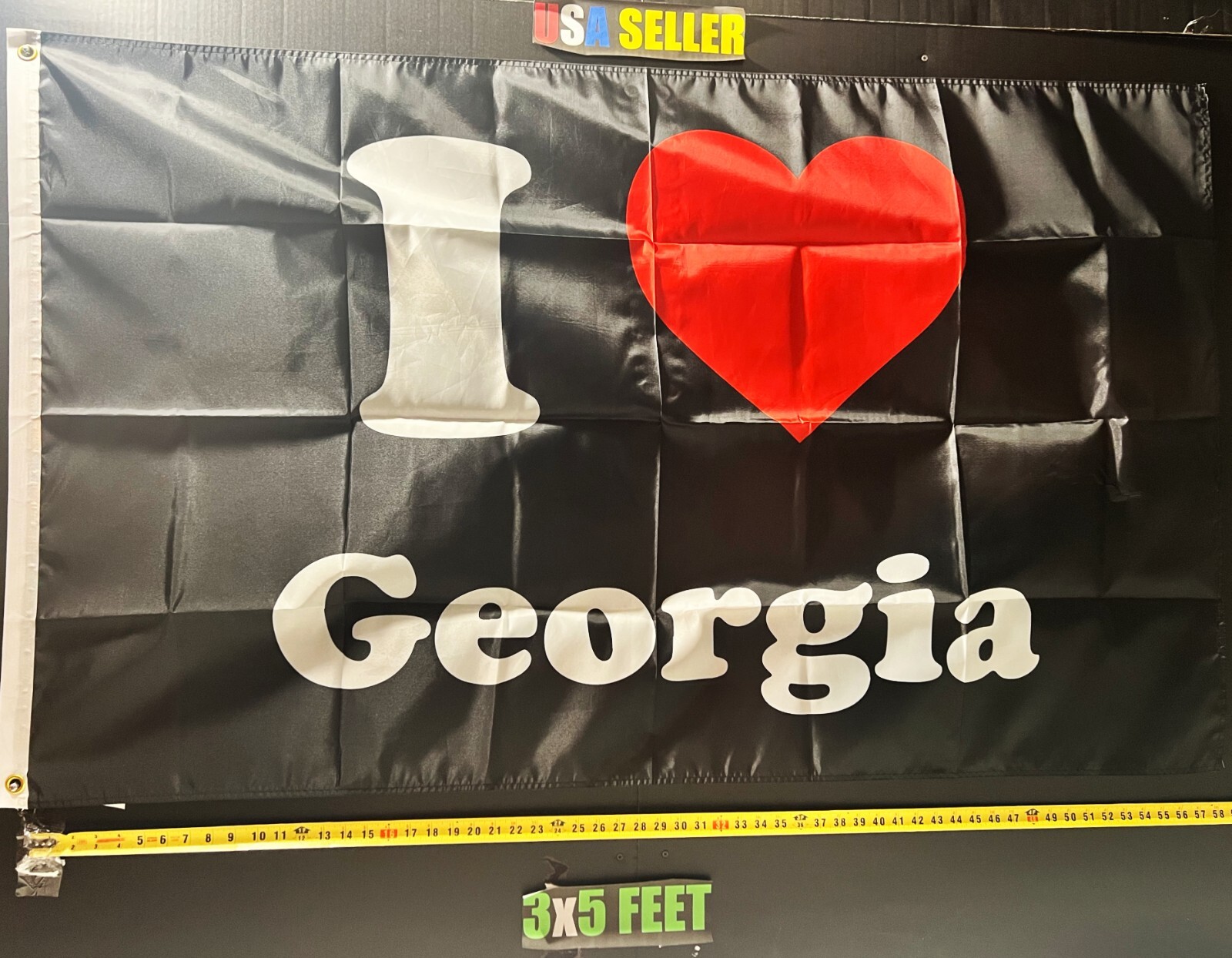 Georgia State Flag FREE SHIPPING State Man Cave College Dorm Room Sign USA 3×5′