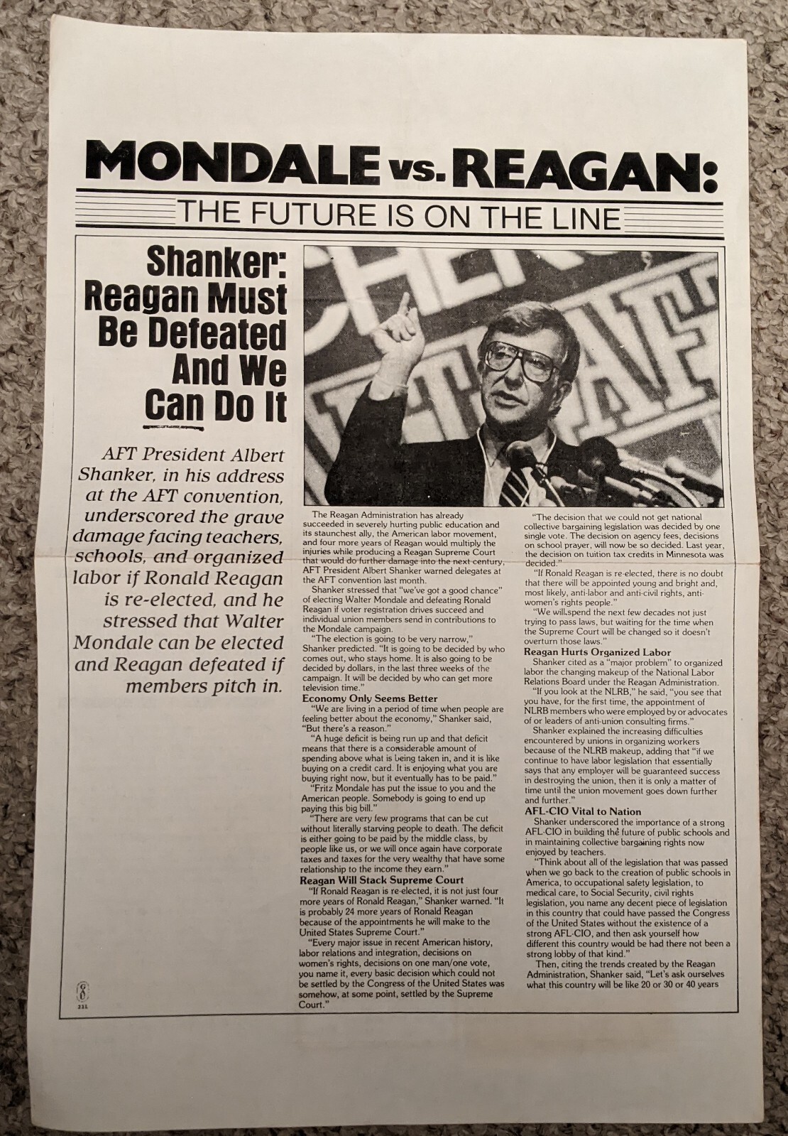 Walter Mondale vs. Ronald Reagan Campaign Literature, 1984 – RARE
