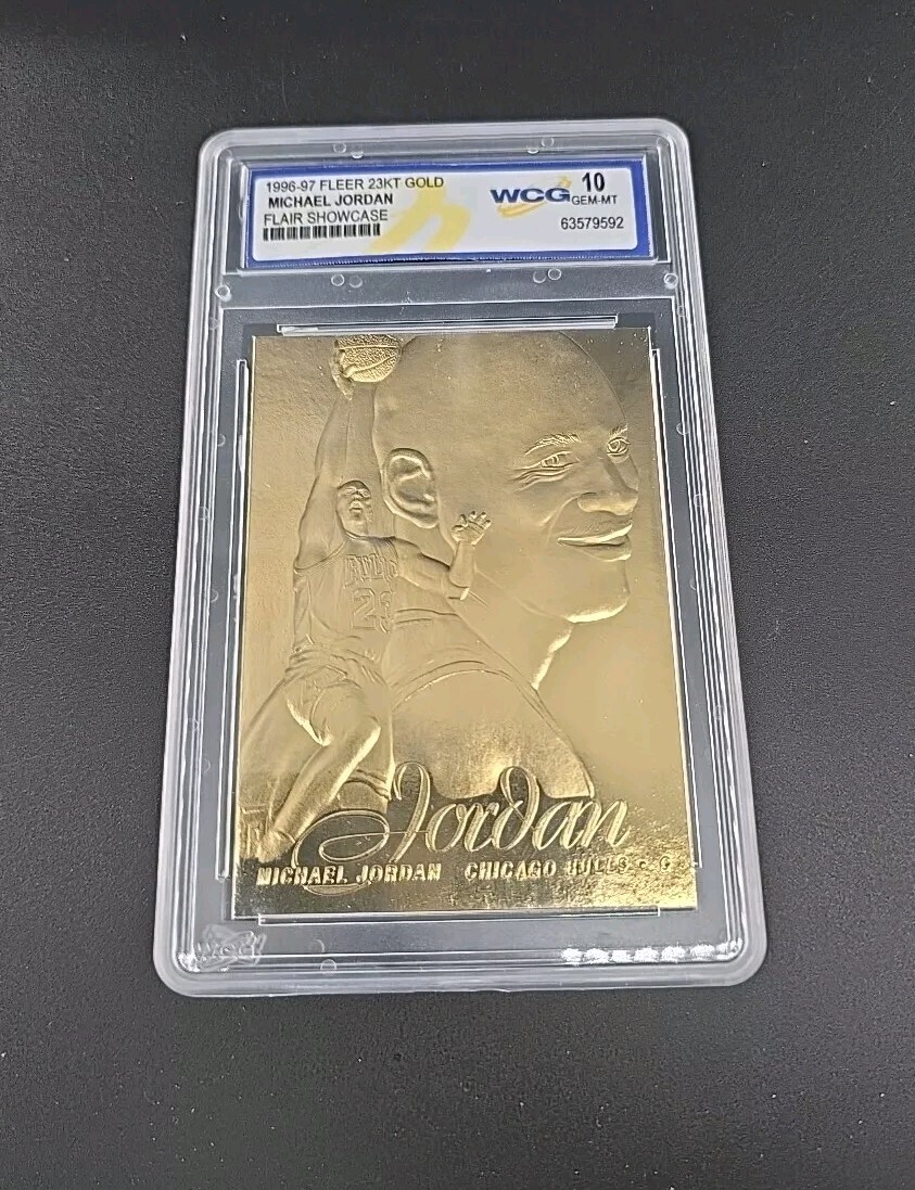 1996-97 Fleer 23k Gold Michael Jordan Fleer Showcase WCG GEM-MT 10