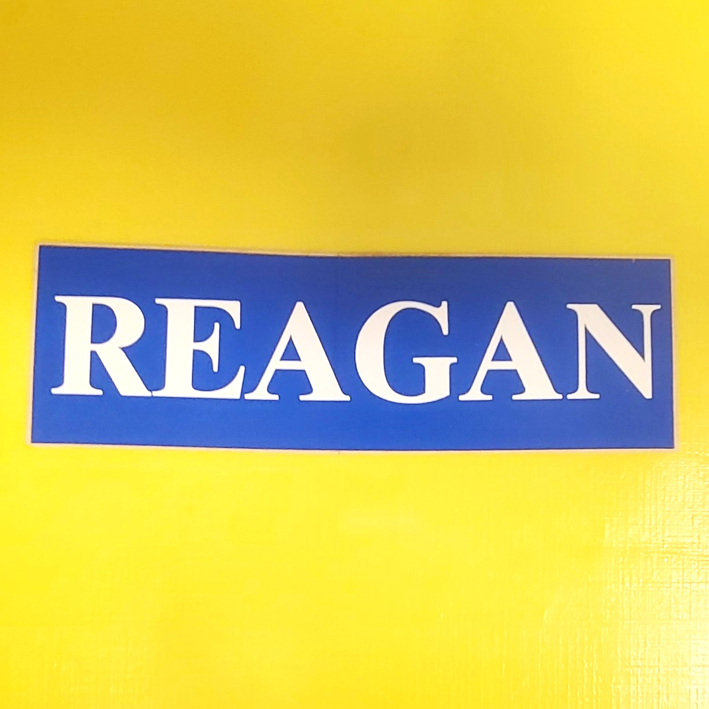 Vintage 1980s Ronald Reagan for President Republican Campaign Sticker 2×6″ *NOS