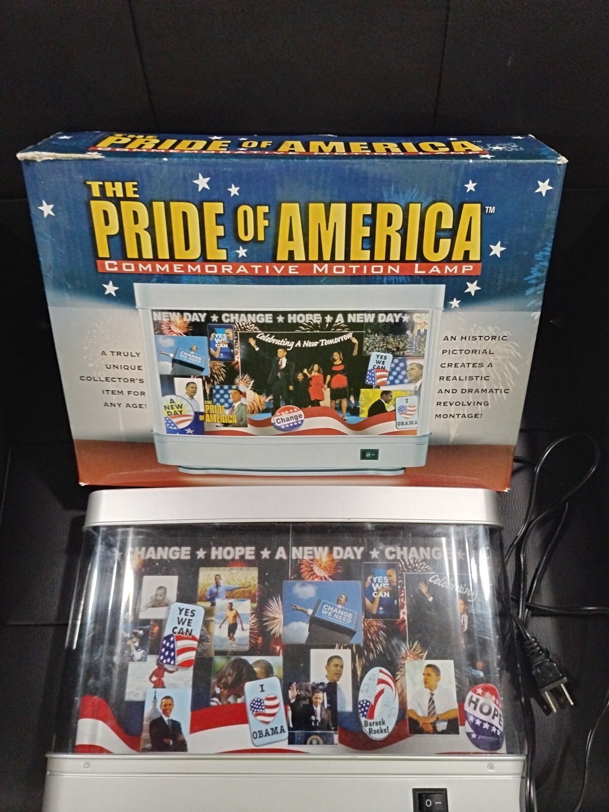Vintage OBAMA BIDEN campaign sign Presidential Rolling Billboard Lamp Democrats