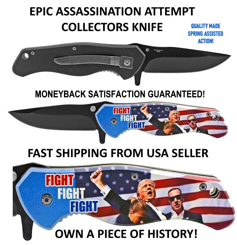 TRUMP ASSASSINATION ATTEMPT COLLECTOR’S KNIFE ! QUALITY KNIFE ✅ SHIPS SAME DAY!