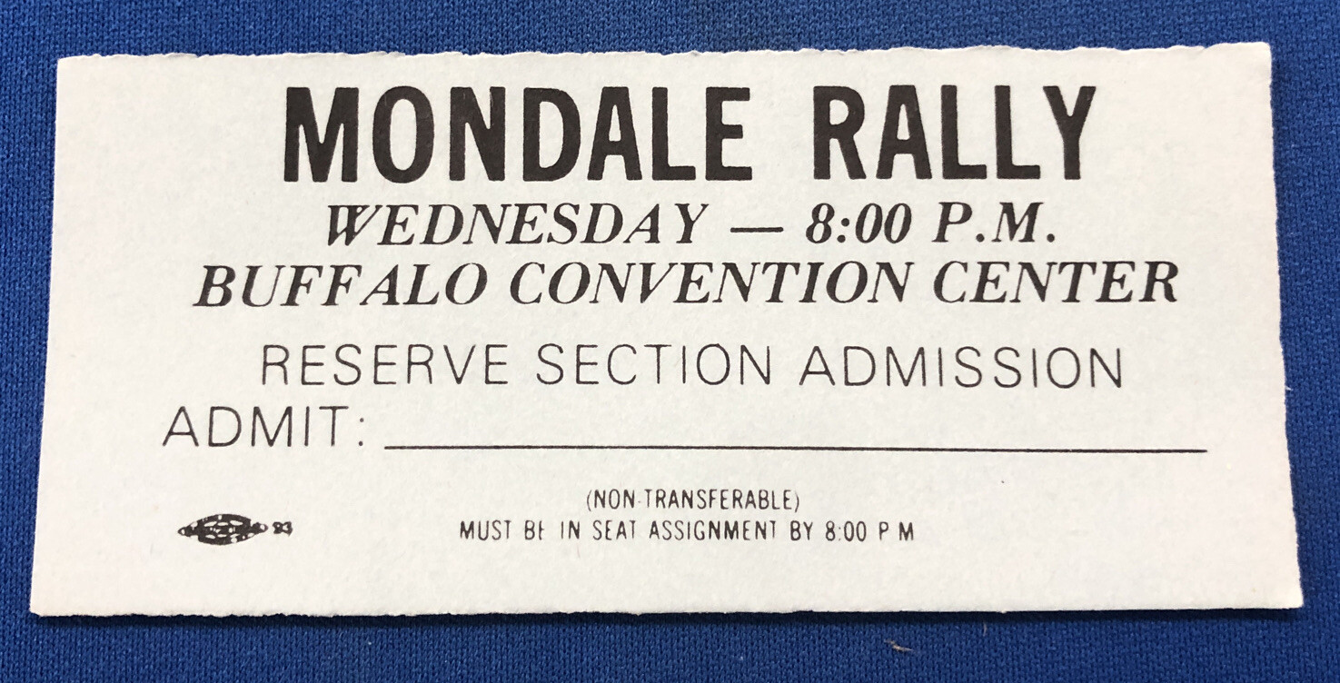 RARE 1984 Walter Mondale Ticket Rally Buffalo Convention Center AUCTION#5