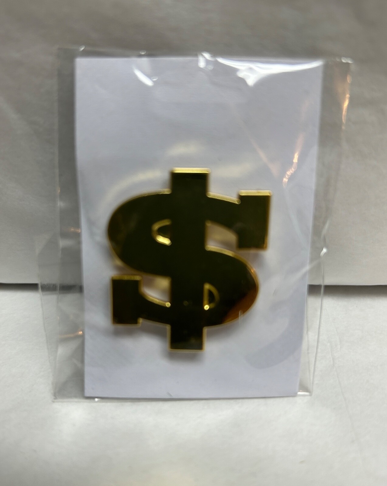 Dollar Sign Gold Metal Custom Lapel Pin