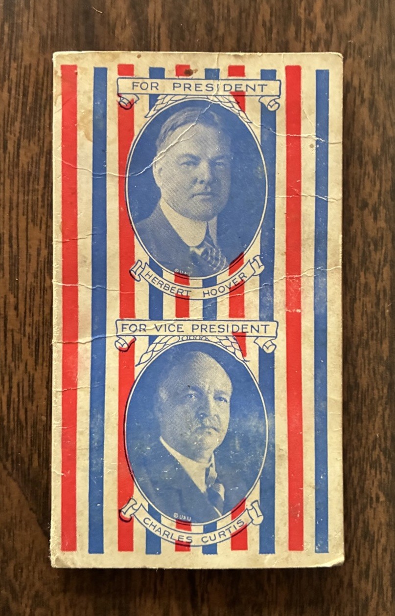 Vintage 1928 PRESIDENT HERBERT HOOVER Needle Swing Kit GOP REPUBLICAN PARTY