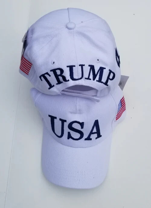 USA 45 White Trump 2024 Embroidered Cap Official Limited Edition