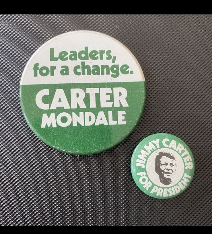 5 President Jimmy Carter Mondale 1976 Campaign Pinback Button Pin Georgia Peanut