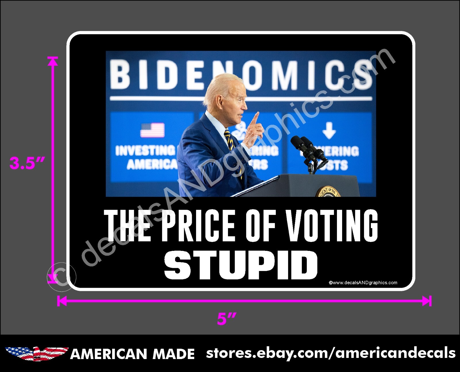 TRUMP STICKER 2024 BIDENOMICS VOTE STUPID ANTI BIDEN DECAL WINDOW BUMPER