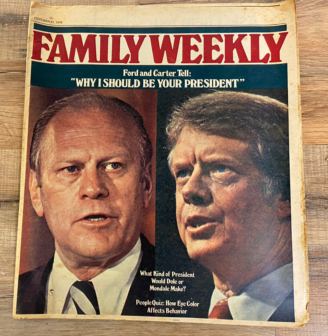 Family Weekly Newspaper October 31 1976 Ford & Carter President Campaign