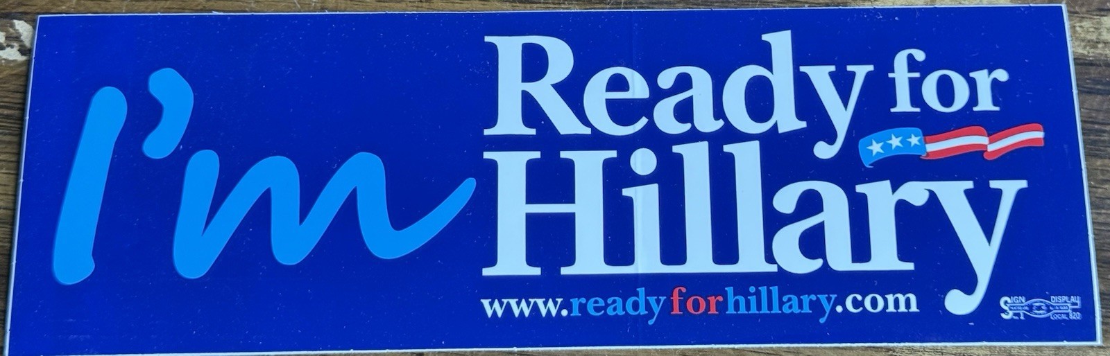HILLARY CLINTON 2008 Official Presidential Campaign Bumper Sticker NEW Condition