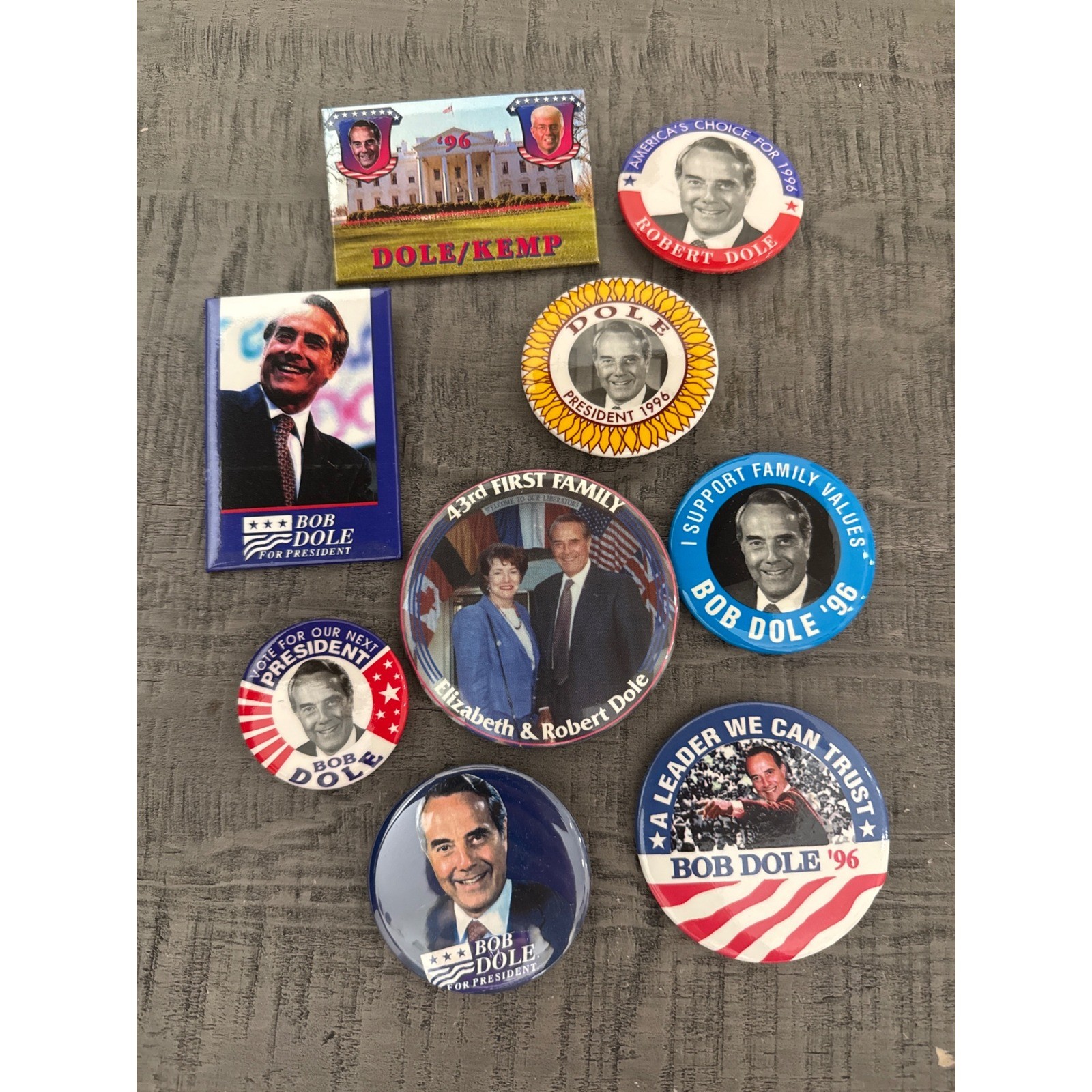 Vintage Bold Concepts Bob Dole 1996 Campaign Button Pin Lot RNC Presidential #2