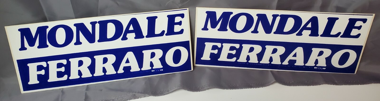 (2) Mondale Ferraro 1984 Presidential Campaign Original Bumper Stickers