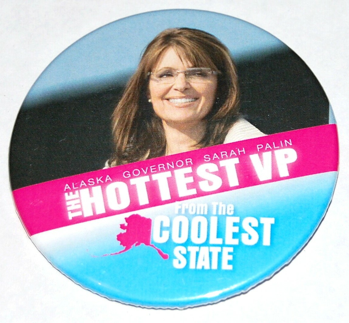 2008 SARAH PALIN 3″ John McCain campaign pin pinback button political president