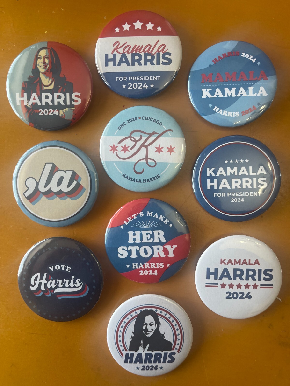 Kamala Harris 2024 Presidential Rally 2.25 Inch Campaign Button Pins – 10 PK