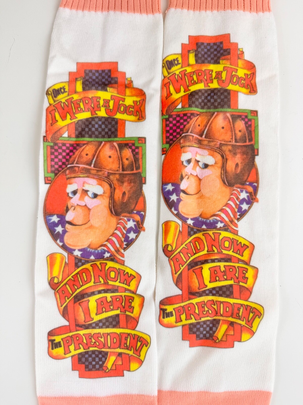 Vintage President Ford(?) Political Tall Socks Football Unworn Satire