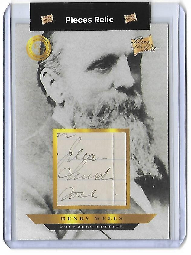 HENRY WELLS FARGO 2023 Pieces Of The Past Founder Edition Writing Auto Autograph