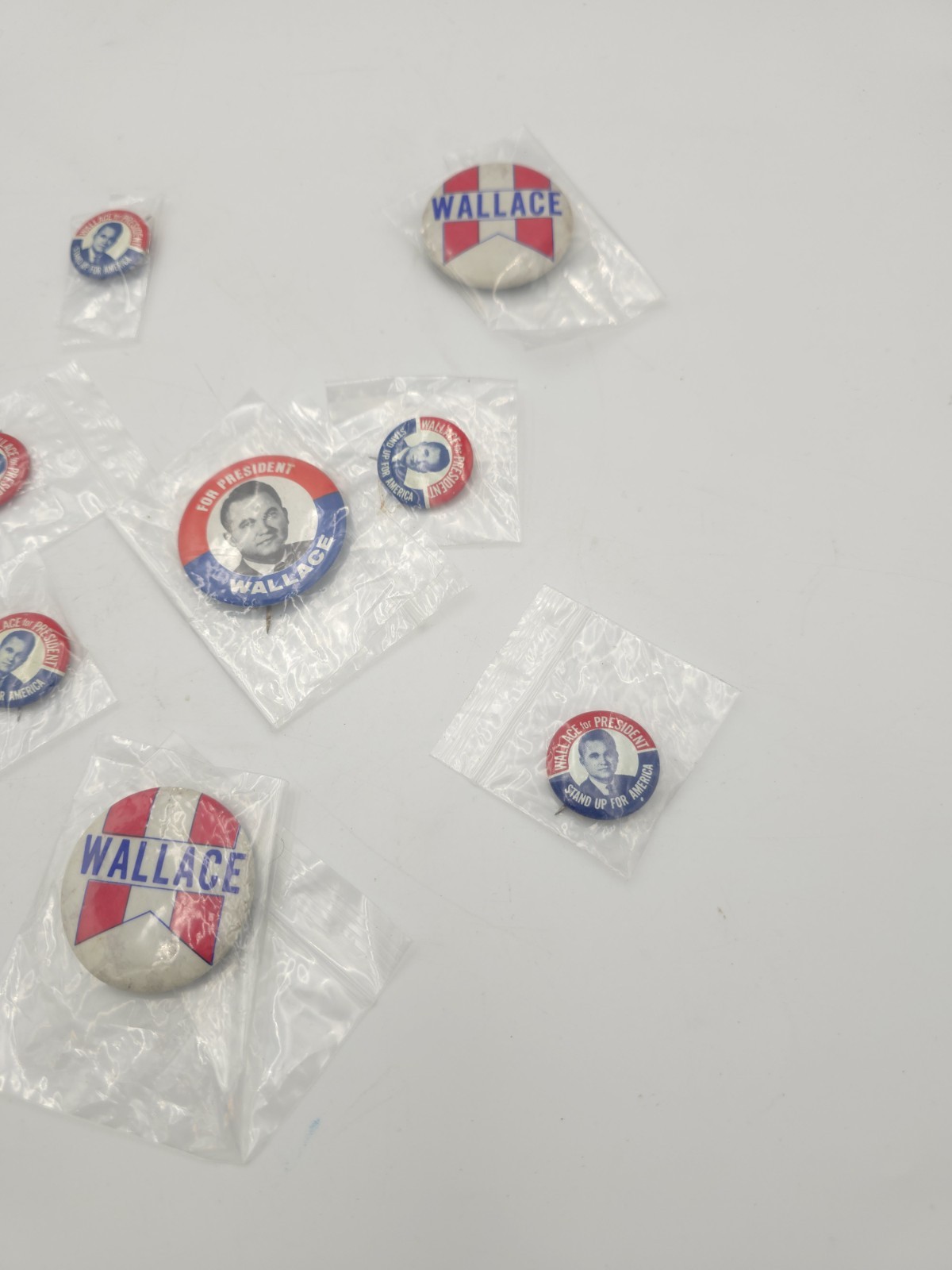 Vintage George Wallace Campaign Pinback Button Lot of 10 Political 1968/1972