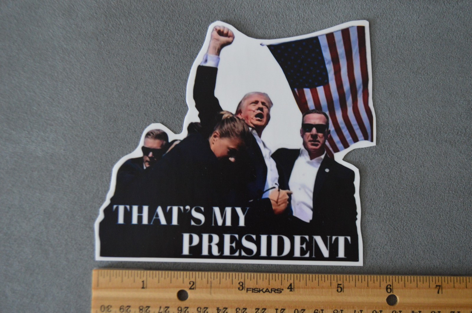 Fight Trump sticker flag secret service president assassination Attempt blood US