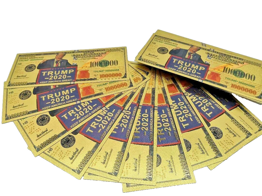 50 PCS President Donald Trump $1 Million Gold-Plated Collectible Money Novelty