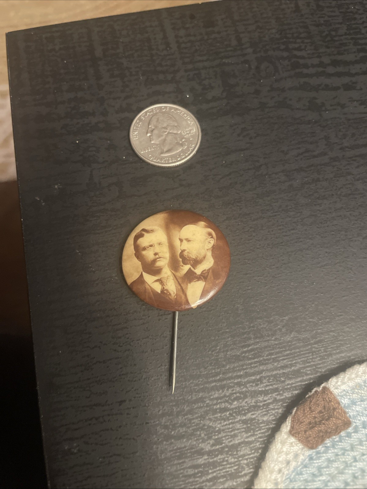 1904 Jugate Roosevelt Fairbanks Campaign Pinback Button Spins