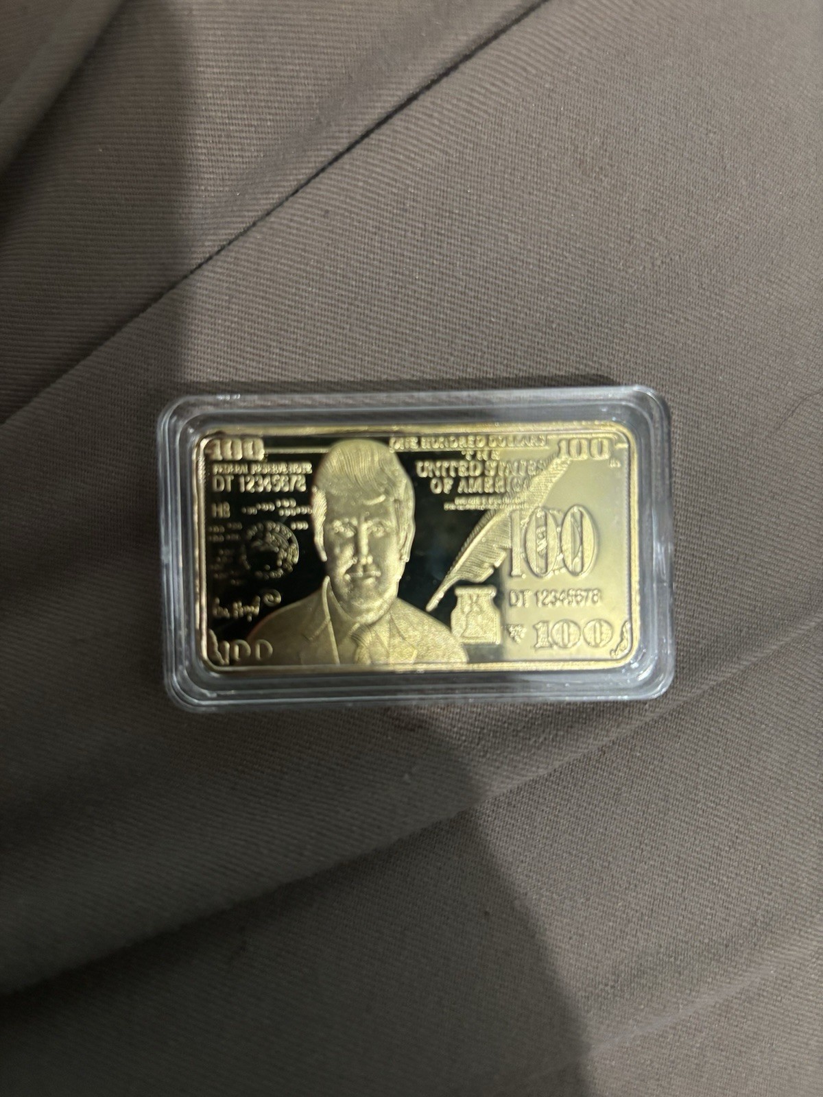 President Trump 24kt Gold $100 Dollar Bill Gold Plated Bar (20) Items