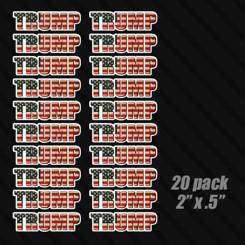 20 pack Trump American Flag Sticker 2028 President hard hat USA MINI 2″x .5″