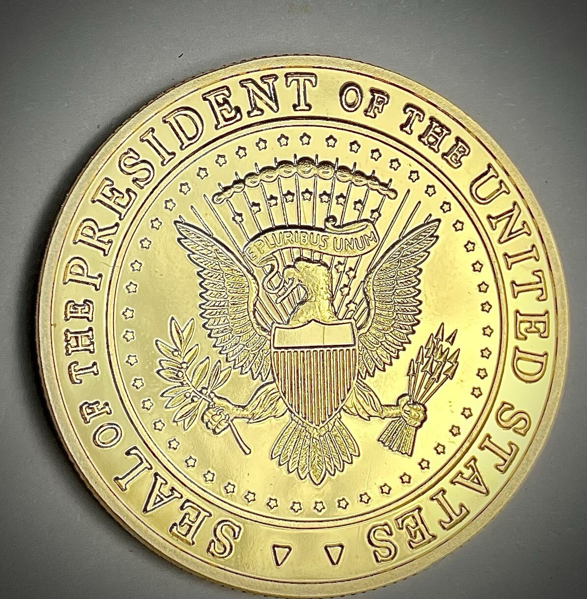 Presidential Seal -2025 -2029 – Trump Challenge Coin – Gold Colored-New