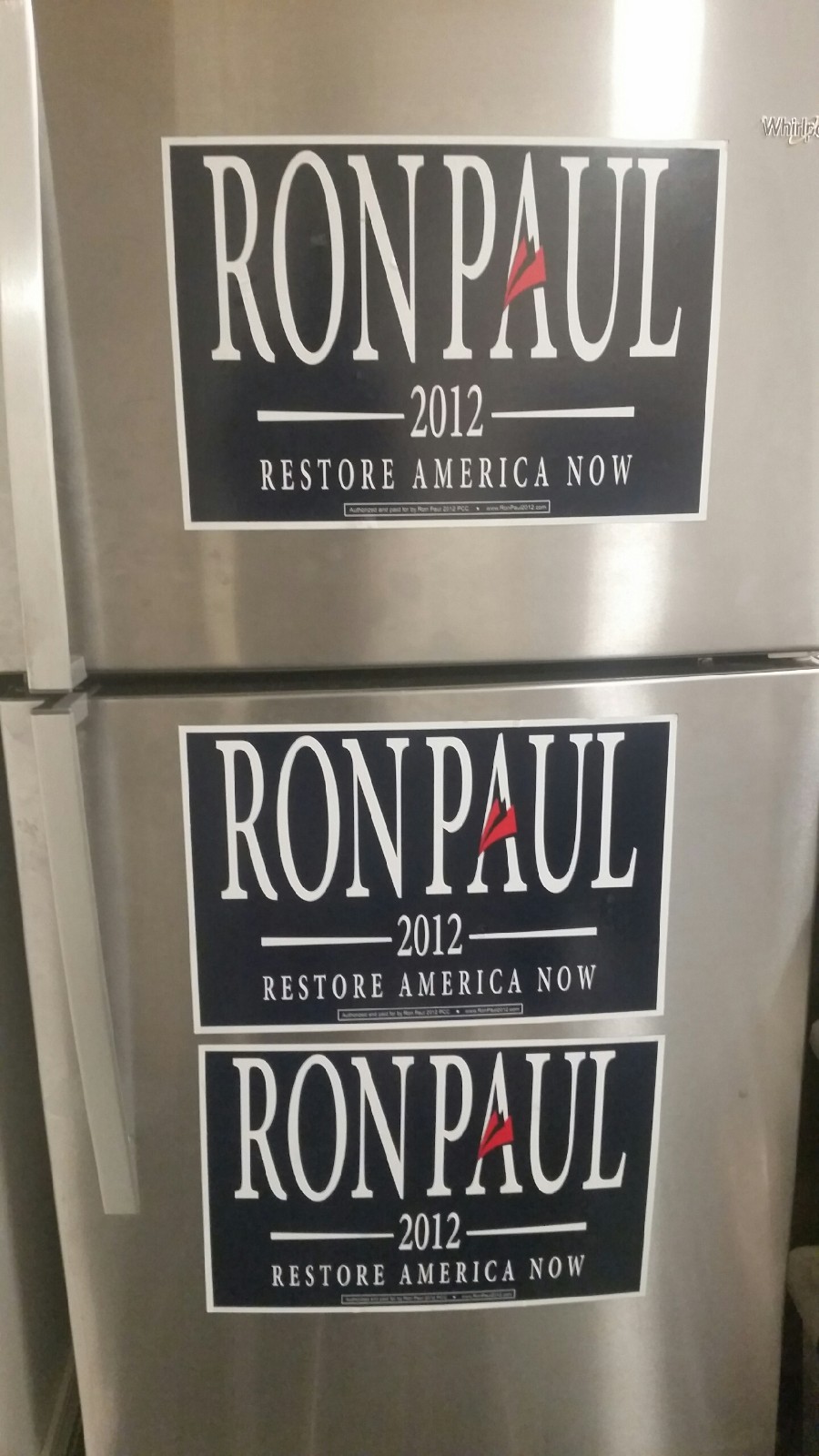 RON PAUL 2012 Magnetic Sign 18×12 *DAMAGED* USED Official Campaign for President