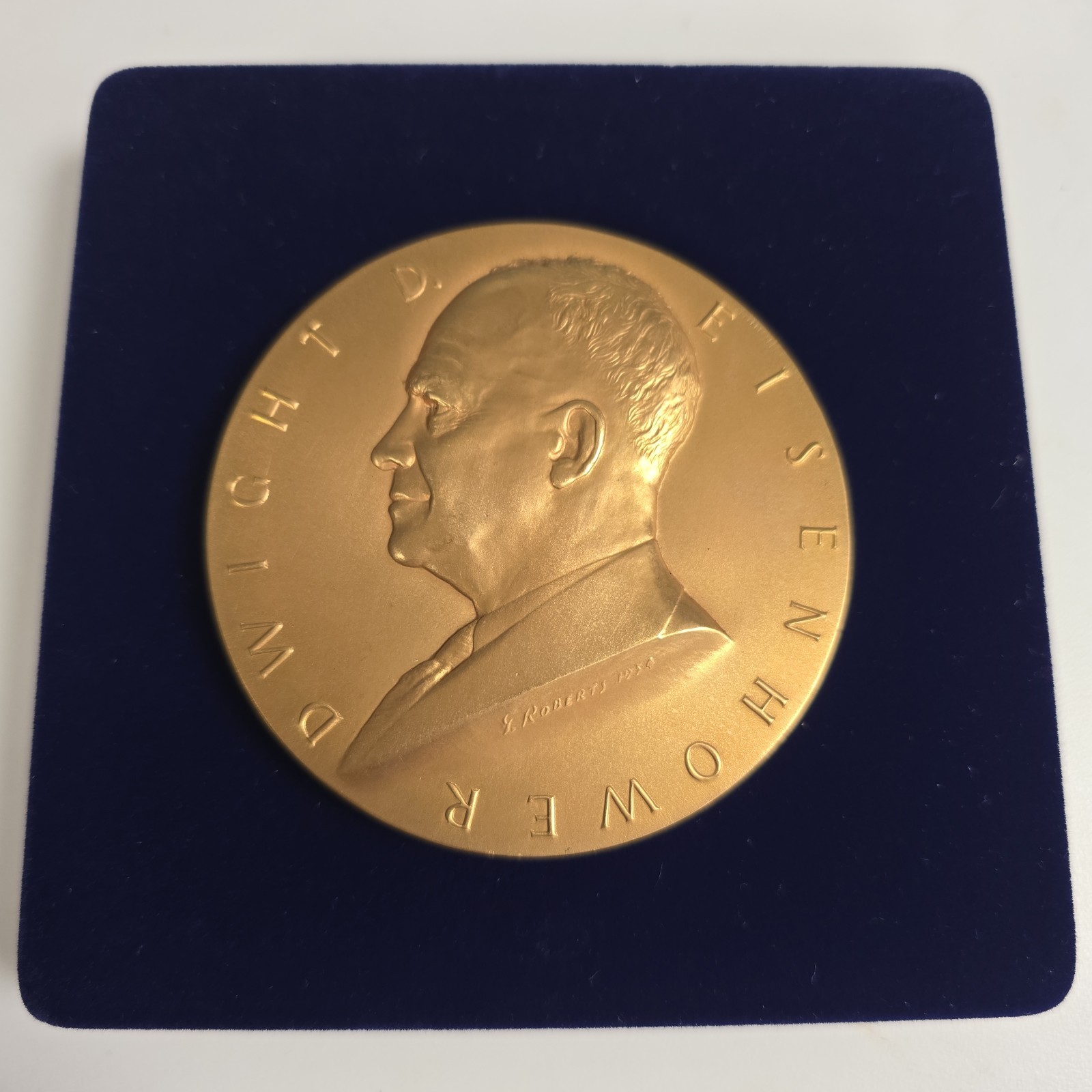 Vintage Bronze Inaugurated Coin Paperweight Dwight D. Eisenhower 3″ Medal