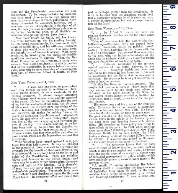 1928 WHAT EVERYBODY WANTS TO KNOW GOV ALFRED SMITH DEMOCRAT NOMINEE HOOVER NY