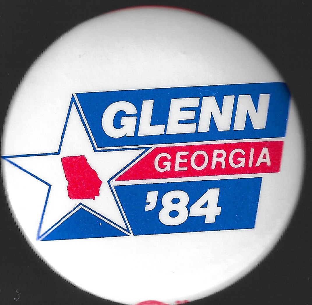 March 10 1984 John Glenn Presidential Campaign Primary Pin Specific to Georgia