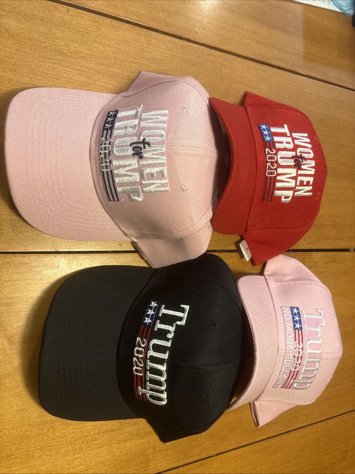 LOT OF 4 Trump 2020 Adjustable Baseball Caps “women For Trump” “no More BS”