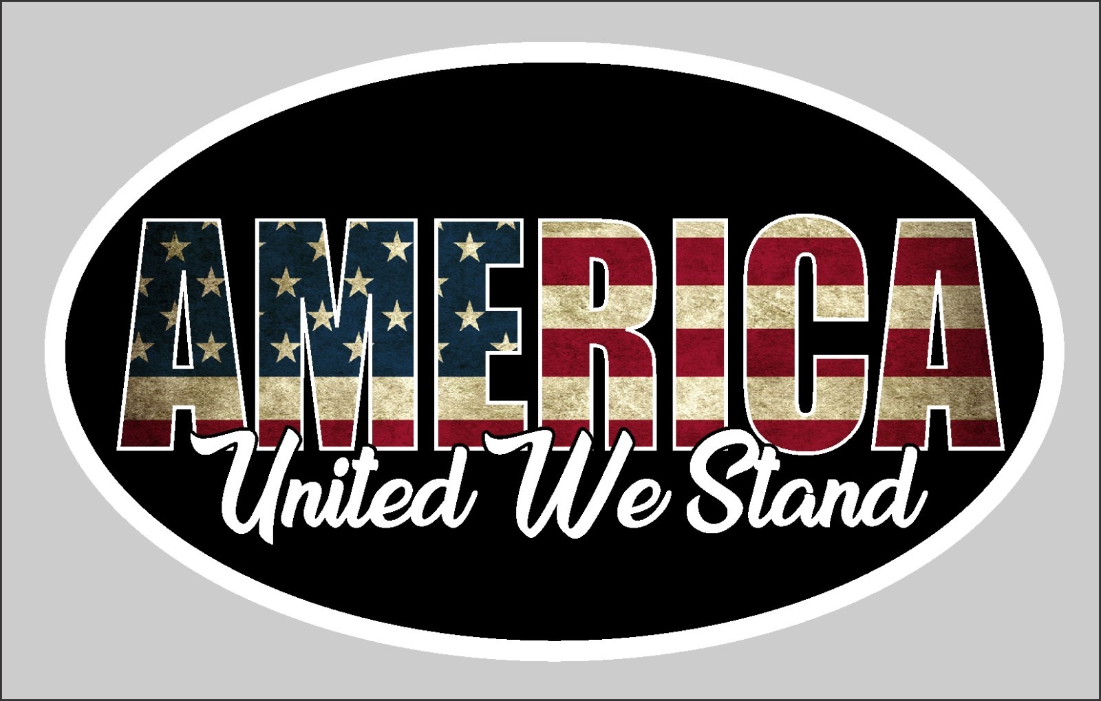 TRUMP AMERICA UNITED WE STAND MAGA STICKER AMERICAN FLAG DECAL WINDOW BUMPER