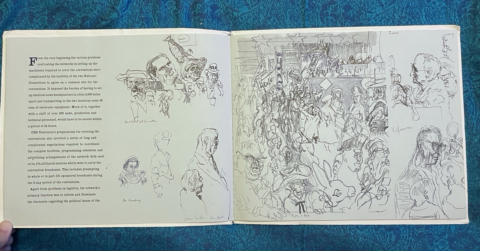 Rare 1956 “The Blue Conventions” CBS News political book, presidential elections