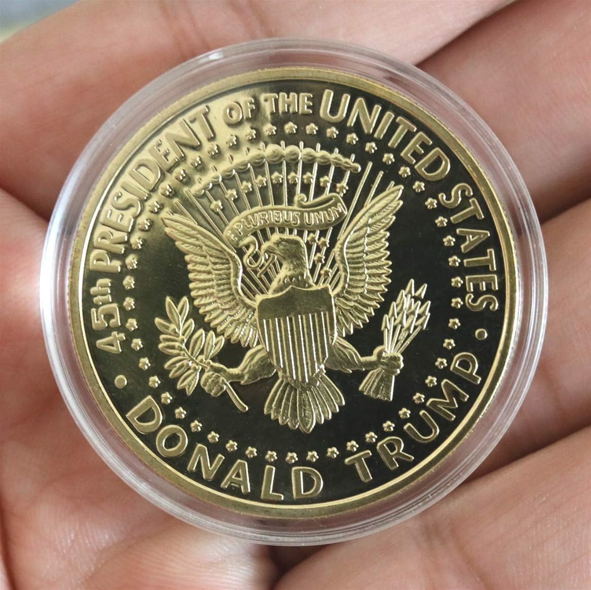 10 PACK President Donald Trump Commemorative Coins, Gold Plated Coin, Collectibl