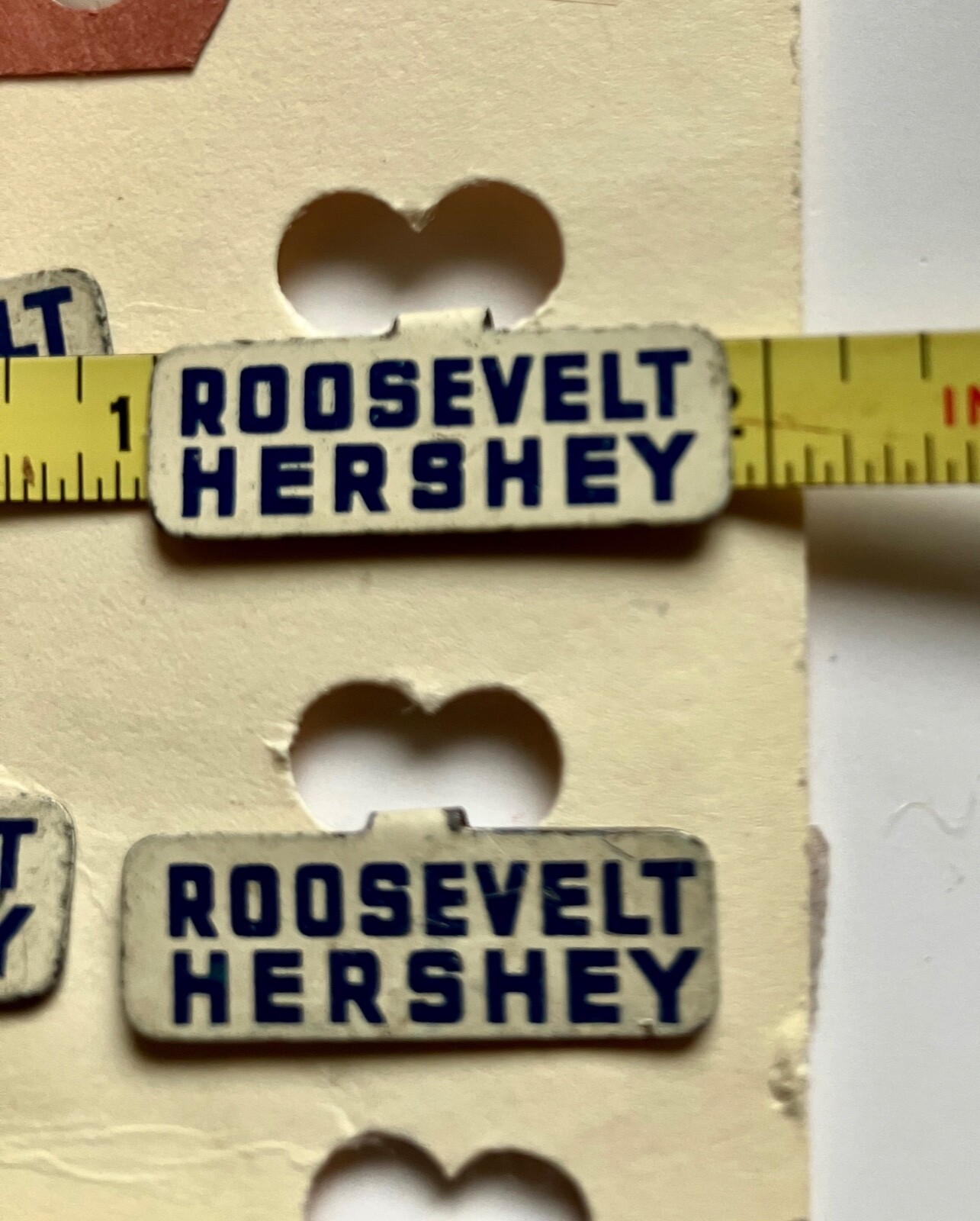 1940s Political Lapel Tabs FDR 4 Pres 3rd Term Hershey4Gov IL Sheet of 10 Tabs