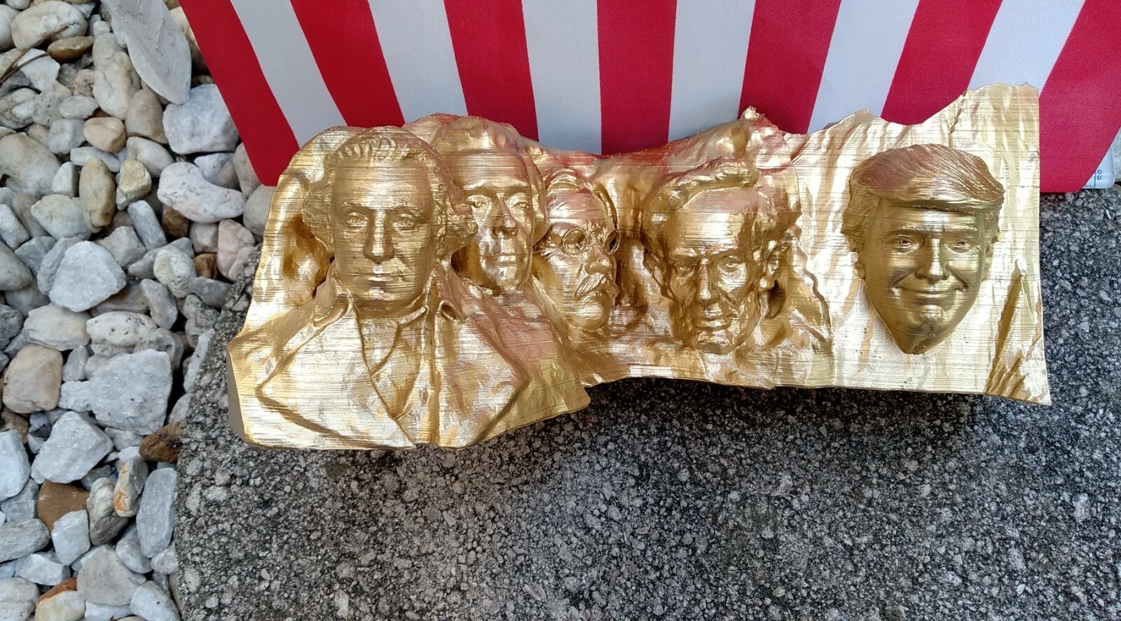 6″ Smiling President Donald Trump Mount Rushmore TrumpMore MAGA 3D Printed GOLD