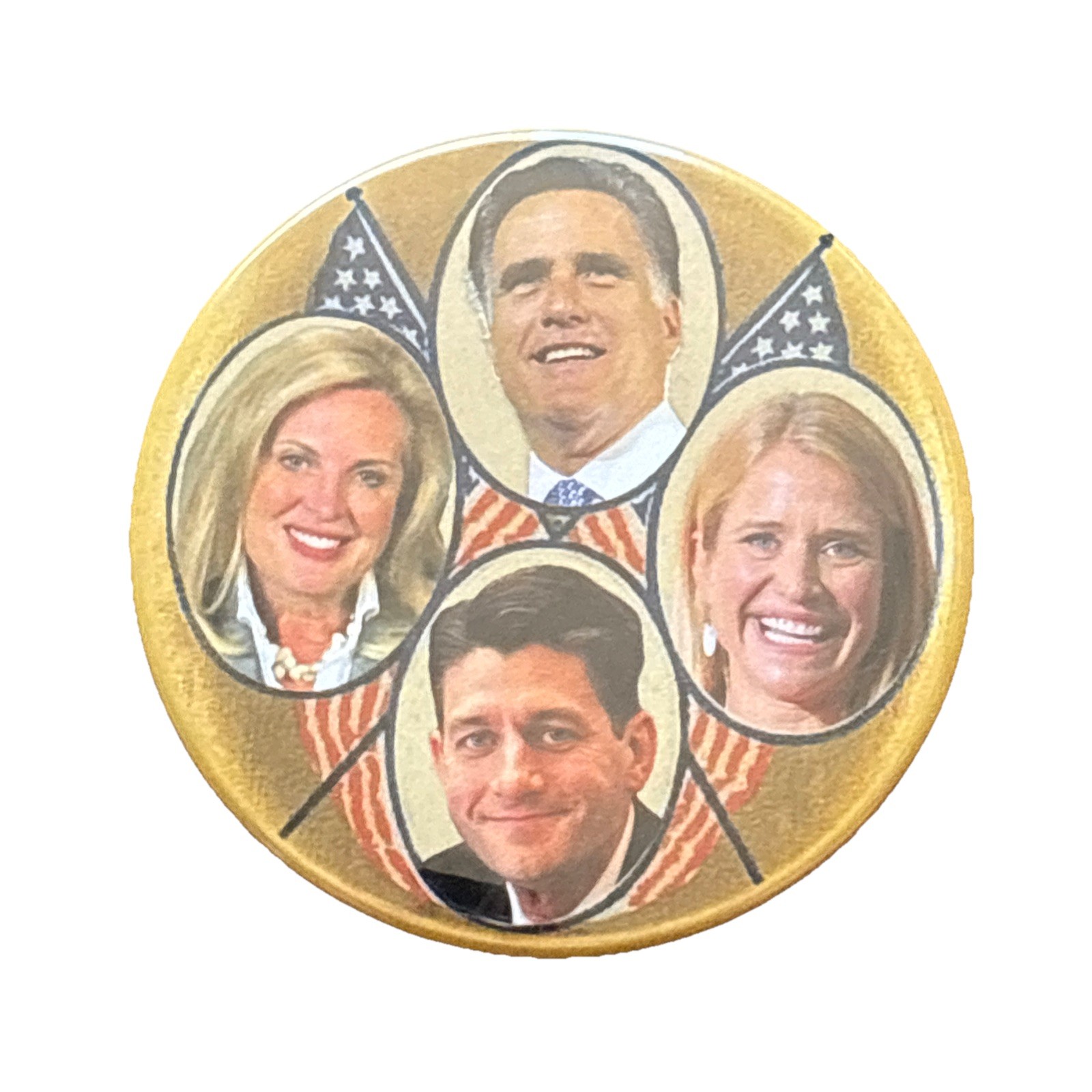 4 Vintage 2012 Mitt Romney for President Buttons Pin Set Paul Ryan Rarer Types