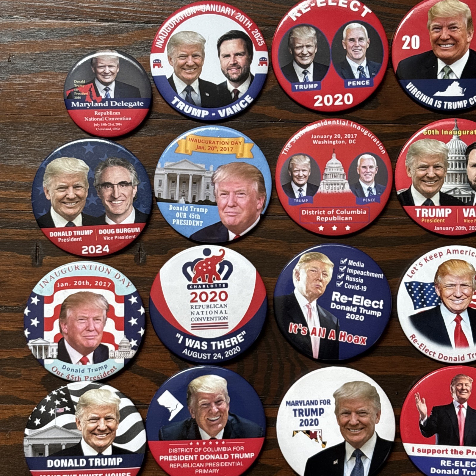 50 Different Donald Trump Buttons Gift Set Dealer Lot 2016 2017 2020 2024 2025