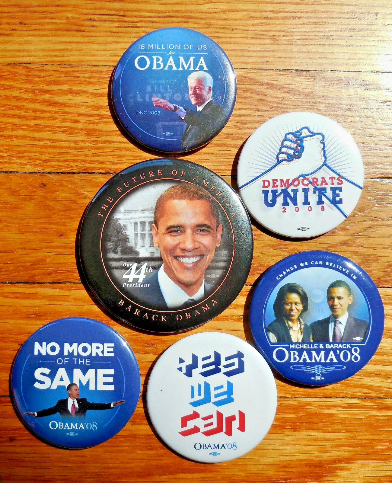 Barack Obama 2008 Presidential Campaign Pin Button Lot Of 6 Biden Democrat