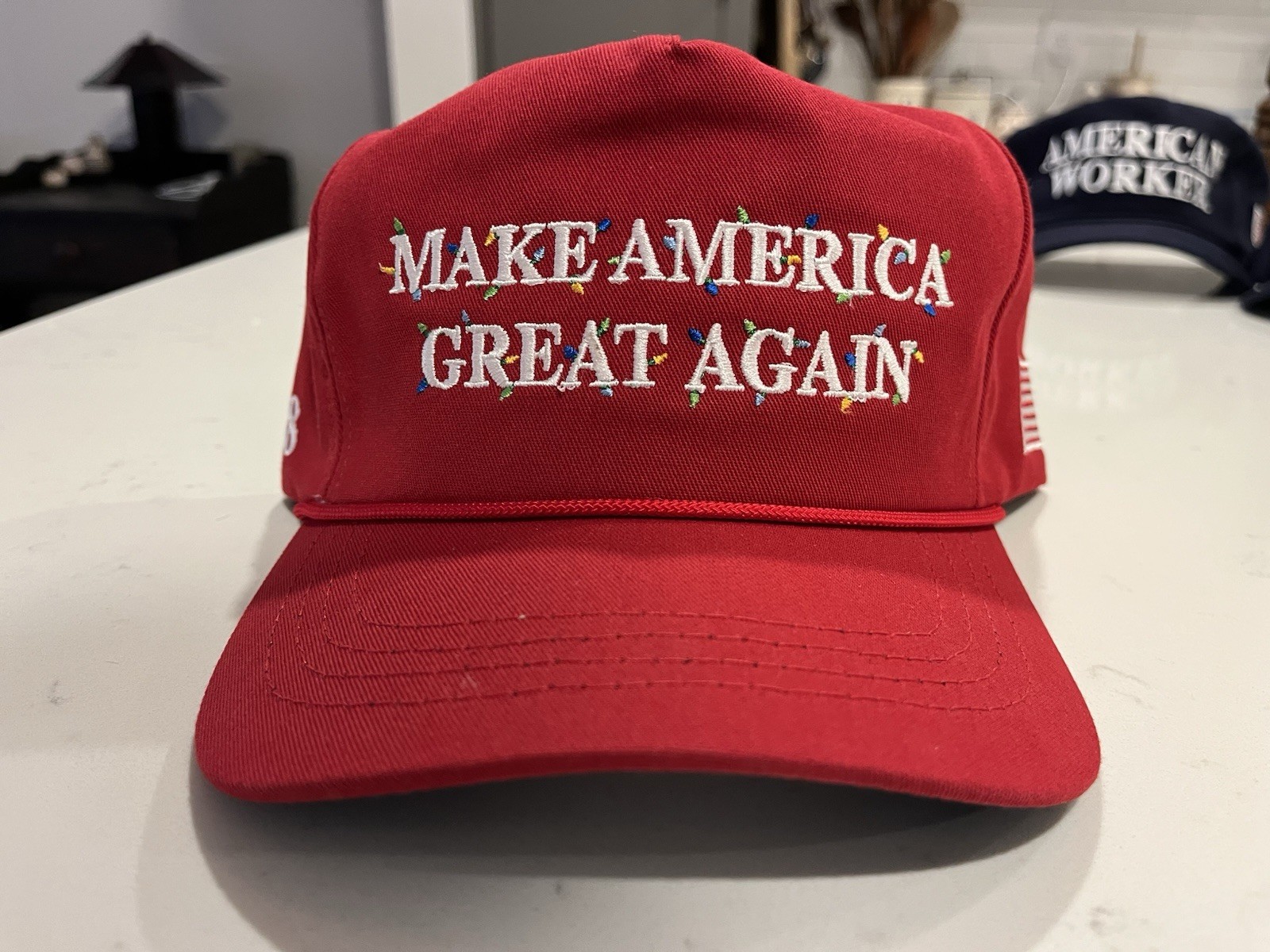 Official Donald Trump 2018 Christmas Red MAGA With Christmas Lights Hat NEW